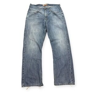 Lee Jeans Men's 36x32 Blue Light Wash Dungarees Relaxed Fit Bootcut 100% Cotton